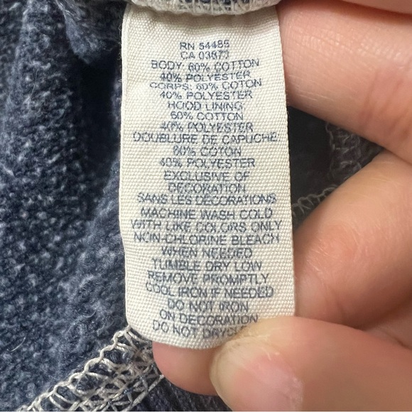 Vintage American Eagle Fleece Pullover Hoodie Blue Y2K Distressed Grunge Size M - Picture 8 of 9